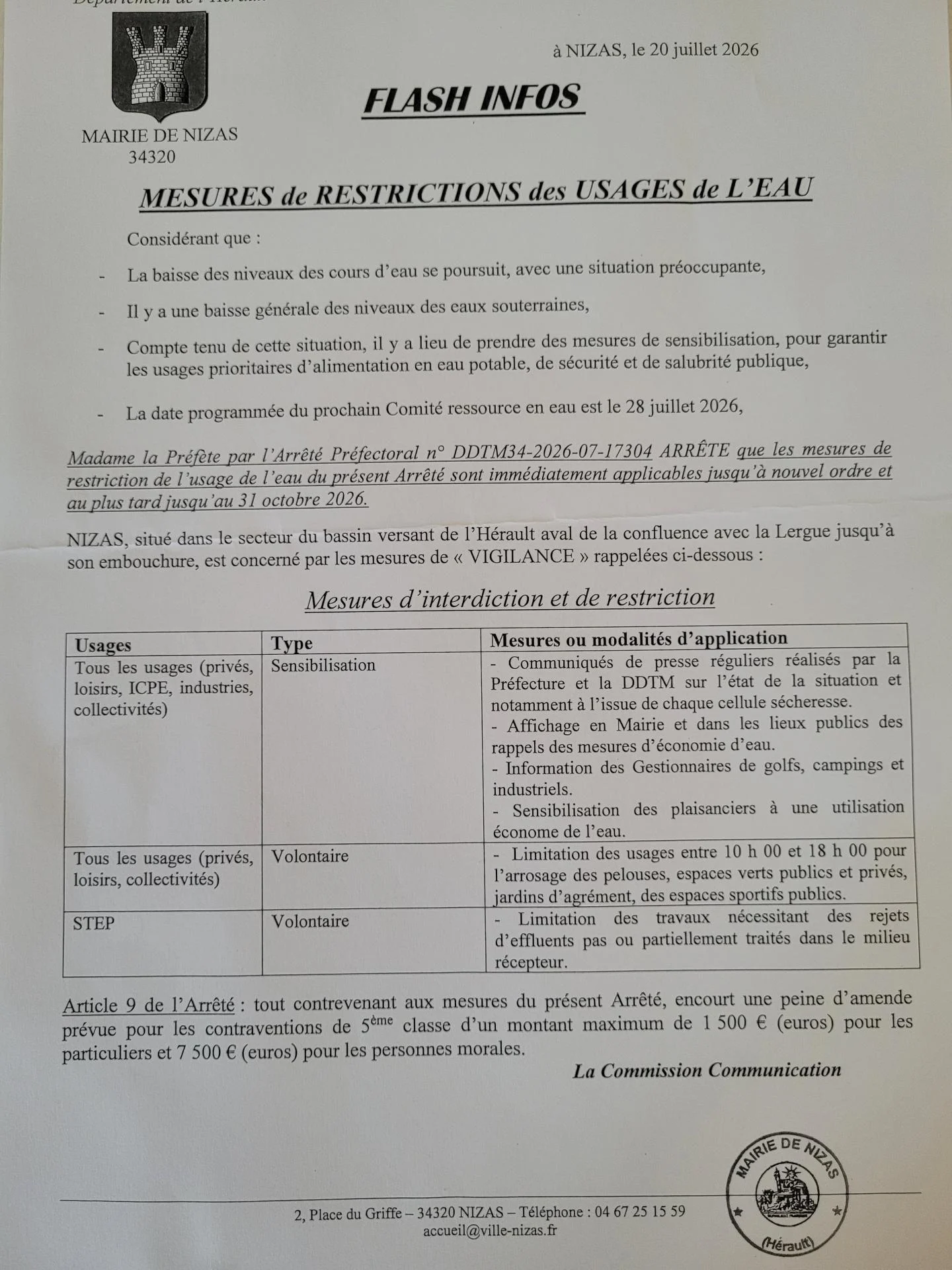 Restrictions